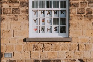 'Thank you NHS' posters in Window